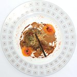 ラトラス - ランチコース 6000円 の鮮魚のポワレ ビスクドオマール 人参のピューレ オレンジレディクション