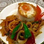 Seafood gapao rice