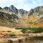 千畳敷カール(標高2612m)。駅とホテル千畳敷に隣接