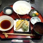 天ぷら わかやま - 日替わり天麩羅定食（天麩羅提供時）1100円