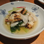 酒とそば まるき - 炙り穴子とカブのお浸し