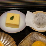 さ行 - 2015年10月デザートのチーズケーキと芋団子