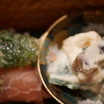 さ行 - 2015年10月八寸の茄子の生ハム巻き、白和え