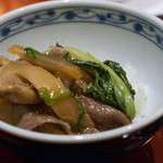 肥後橋ゆきや。 - 2015.10 宮崎産黒毛和牛と松茸のすき焼き　釜炊きご飯