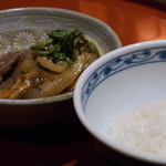 肥後橋ゆきや。 - 2015.10 宮崎産黒毛和牛と松茸のすき焼き　釜炊きご飯