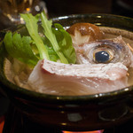 肥後橋ゆきや。 - 2015.10 天然鯛ちり鍋 自家製ちり酢と共に