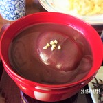 たなか - 蕎麦掻善哉…肌理が滑らかです