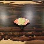 京松蘭はなれ - シークヮーサー。扇の器が可愛い♡