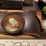 京松蘭はなれ - 「椀物」具は北海道メスリブロースマキ・ひらびら茸・ホワイトアスパラ・鰻天ぷら