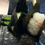 地酒BAR 山新 - H27.10.23 おにぎり(筋子・明太子)