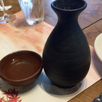 地酒BAR 山新 - H27.10.23 長者盛「熱燗」