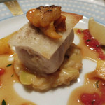 モナリザ - ２０１５年１０月　宮崎県産舌平目と松茸のロール　銀杏と生ウニのリゾット添え