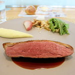 ビストロアム - 鴨のロティ　エリンギ茸をパスタに見立てた鴨もも肉のラグー