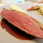 ビストロアム - 鴨のロティ　エリンギ茸をパスタに見立てた鴨もも肉のラグー