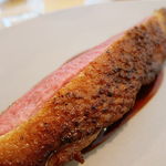 ビストロアム - 鴨のロティ　エリンギ茸をパスタに見立てた鴨もも肉のラグー