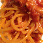 セルヴァッジョ - 毛蟹のトマトクリームパスタ ズームアップ