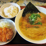 中華そば 麺や食堂 本店 - しおそば＆チキンカツセット