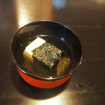 瓢亭 - 吸物碗（豆腐・海苔・葱）