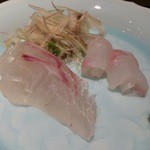 鮨 ます田 - （2014年3月）鯛の昆布締めと平目のお造り！かなりあっさりしてます。