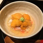 鮨 ます田 - （2014年3月）ウニとズワイガニの餡かけ！寒い日だったのでホント嬉しかった！