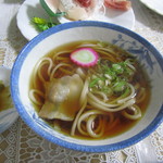 山崎旅館 - 夕食、汁ものはうどんでした。