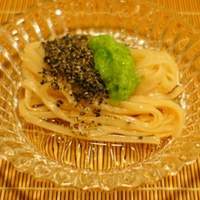 日本料理 喜多丘 - 二品目　稲庭うどん　黒ゴマ　オクラペースト