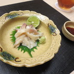 麻布十番 ふくだ - 次のお造りは小樽の北寄貝を炙ったもの。