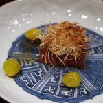 松川 - 2015/10近江牛ステーキ 松茸 揚げ銀杏