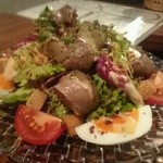 レバコンフィのサラダ