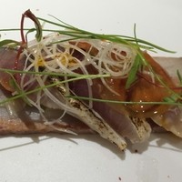 アニエルドール - 海老芋とチョリソーのパテ炙りサバ、ナマコのジュレ
