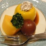 割烹　笑楽 - デザート(南瓜のプリン)_2015年10月