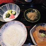 銀座うち山 - ご飯・おしんこ・鯛茶漬け・じゃこ