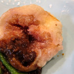 懐石カフェ 蛙吉 - 10年6月　無花果の天ぷら　牛肉みそ添え