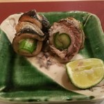 アスパラの秋刀魚巻