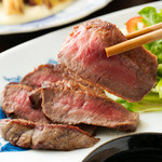 ``Domestic beef fillet grilled in rapeseed oil'' where you can feel the natural flavor of beef