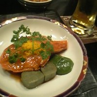鉄板焼おおみ - 琵琶ﾏｽ:生麩:木の芽味噌