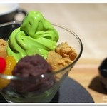 立田野茶寮 - わらび餅あんみつ（抹茶）