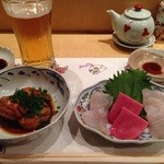かがり - あん肝、河豚・鮪・平目(たぶん)