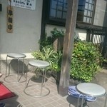 手造りうどん 楽々 - 外待ちの椅子は７席