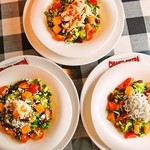 Various chopped salads (cheese, whitebait, chicken)