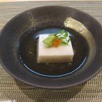 新割烹 丹色 - 氷榎とエリンギの胡麻豆腐のアップ(2015.10)