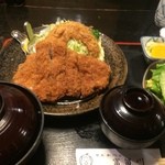 とんかつ富留川 - 特大ロースカツ定食(ご飯大盛)【料理】