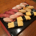 Nihonkai - 中トロ、真鯛、甘エビ、つぶ貝、玉子