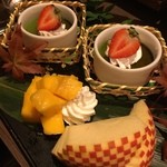 個室和食 六禄 - デザートまで豪華！
なんてきれいなりんごでしょう！！
どうやってきるんだろ？？