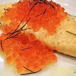 Cheese omelet with plenty of salmon roe