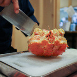 活カニの花咲 - 手際良く進みます☆