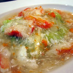 中国料理 かなめ - アスパラとレタスの蟹内子と蟹肉あんかけ