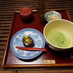 日本茶喫茶・蔵のギャラリー 棗 - [料理] 抹茶 & 生和菓子￥750 セット全景♪ｗ