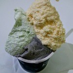 枝豆・黒ごま・柿　ジェラート三種盛