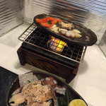 寿司 真之助 - 鮑の陶板焼き